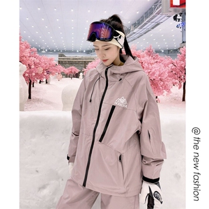 冬新港风防水滑雪服套装中性风俩件套情侣款保暖外套TZ027-P240图片
