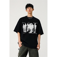 706-T5227-P28特P260克重磅现货夏季印花短袖T恤情侣打底衫潮，男装T恤，星座706