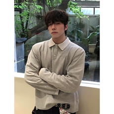 亨利领假两件长袖卫衣男潮牌高级感美式休闲大码男装T恤打底上衣，男装T恤，星座506A