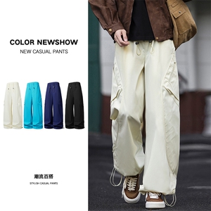 春季新款男女同款直筒弯刀休闲裤DSA157B-K2607-TP48图片
