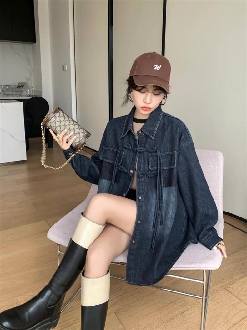 爱美欧现货加绒牛仔排扣衬衣，其它，爱美欧