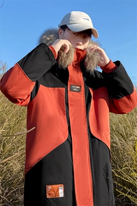 8XL~M冬季新款港风加厚大毛领中长款棉衣棉服 货足支持各种活动图片