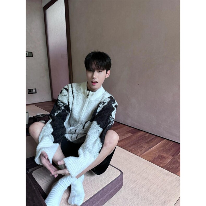 【有货】cleanfit撞色毛衣男秋冬高级痞帅开衫针织衫B06LL-特P68图片
