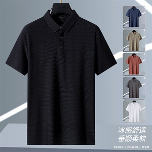 夏季新款无痕短袖Polo衫冰丝锦氨T恤HS1168-P38图片