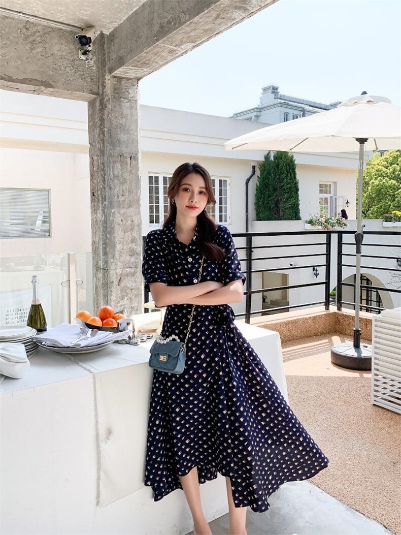 韩版雪纺连衣裙，女装连衣裙，咔蒂妮