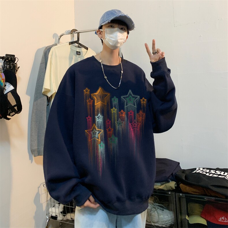 ！圆领卫衣男装港风长袖T恤男外套男WY129-P28,男装卫衣,电商B367