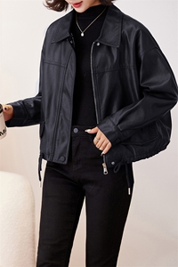 欧货加绒加厚皮衣外套女2024冬季新款小个子短款休闲机车服皮夹克图片