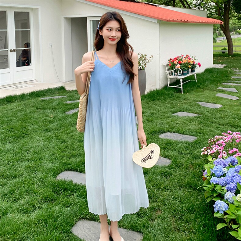 韩版常规森系夏季薄款B类亲子装中长款连衣裙长裙显瘦气质性感,女装连衣裙,2C131