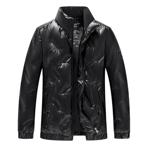2023冬季新款羽绒服男保暖外套80白鸭绒纯色休闲立领AJY9806-P180图片