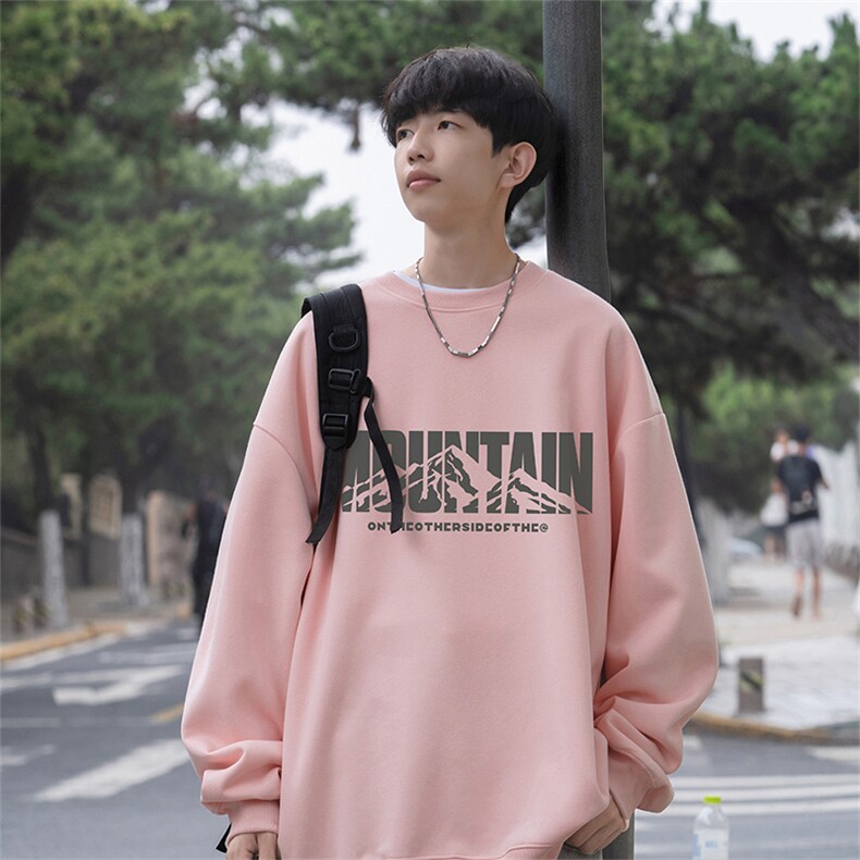 抖音品质秋季新款美式潮流仿棉圆领卫衣wycm4037-特批28控49,男装卫衣,星座605(原A050)