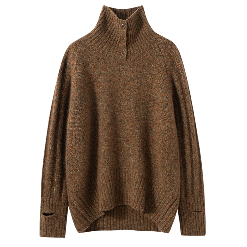 康宝莱花式纱丝羊绒！加厚宽松高领针织衫慵懒风毛衣，女装羊绒衫，萨奥羊绒