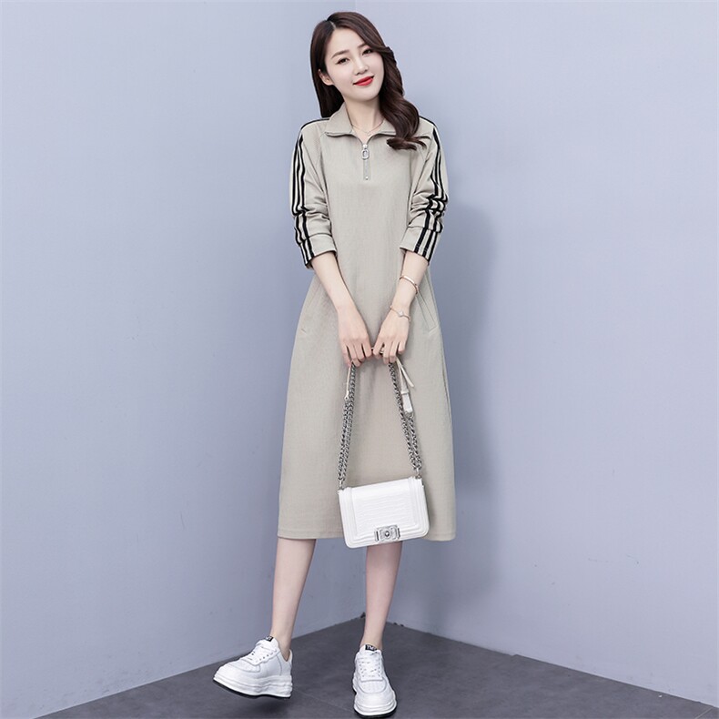 2024新款春季休闲风长袖连衣裙 时尚百搭显瘦气质女装图片