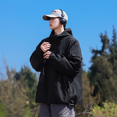 春季新款现货港风夹克三防冲锋衣宽松男外套DSA157B-JK1562-P75，男装夹克，电商A157B