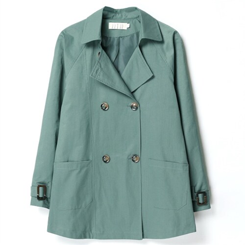 2022春秋季中长款双排扣风衣舒适年轻百搭潮流气质修身显瘦，女装风衣，依倍林