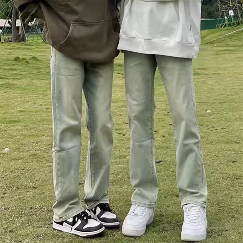 美式复古高街牛仔裤男女同款潮牌直筒微喇裤7701-P42,男装牛仔裤,星座1109-3