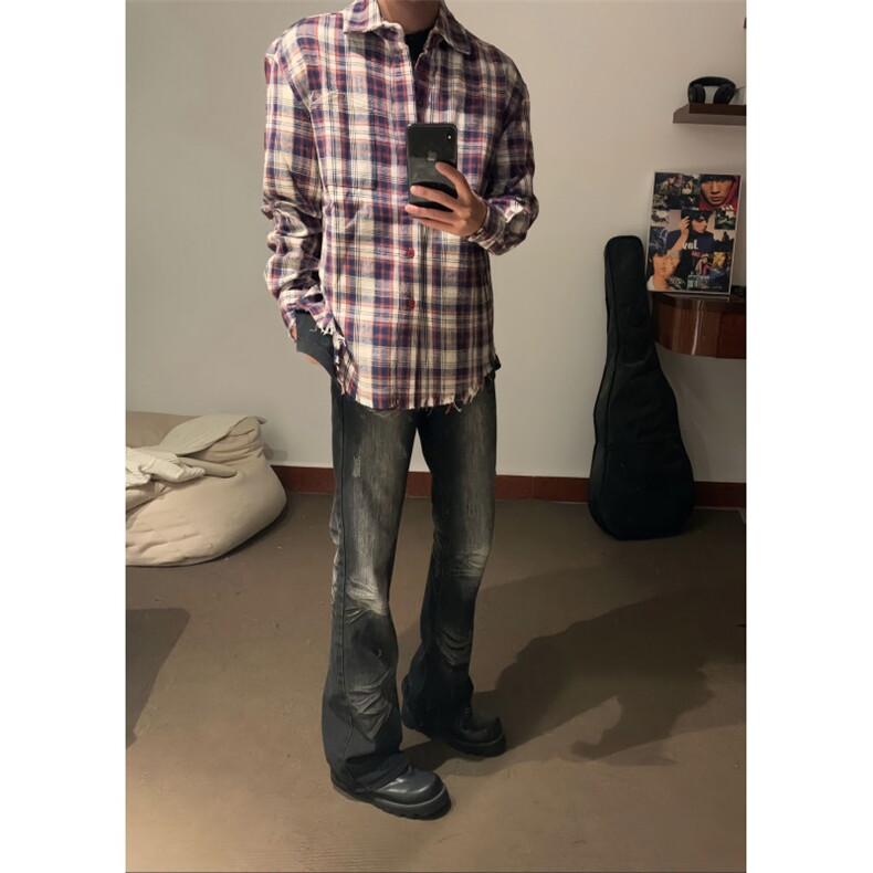 24年新款复古水洗磨破修身牛仔裤X1002-1-NZ2401-P60，男装牛仔裤，星座1002-1