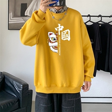 Y2414P38！21年秋冬新款港风日系大码印花长袖圆领卫衣男，男装卫衣，星座510A-1