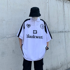 潮牌高街美式复古t恤短袖男ins宽松情侣款polo衫PL089-P35，男装Polo衫，星座308B-1