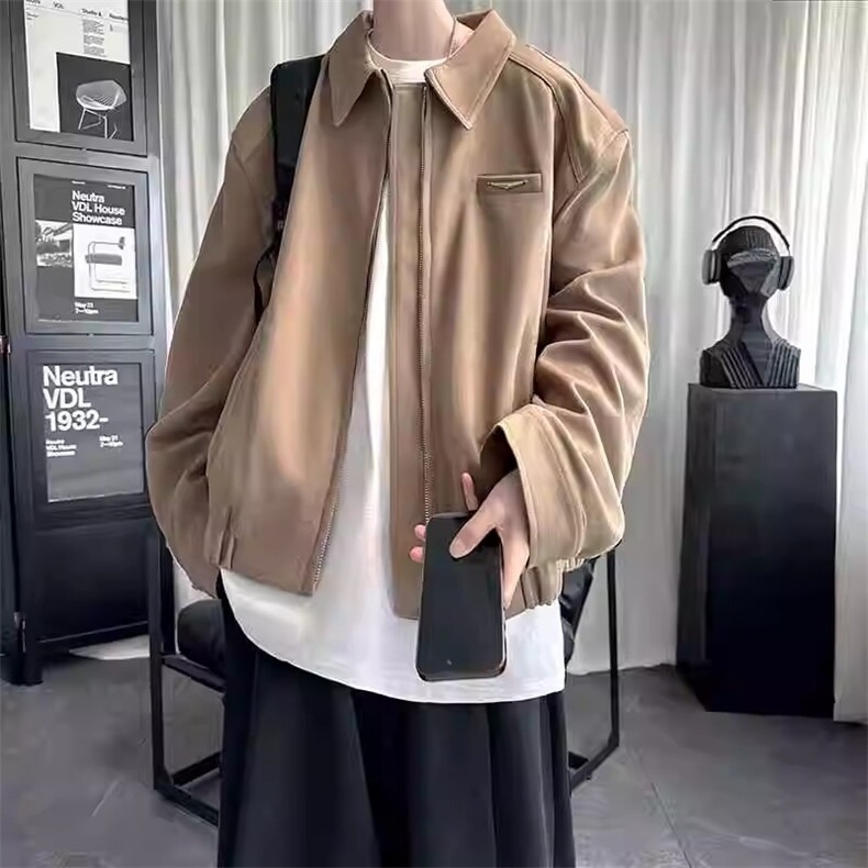 W644-P58Cleanfit韩版设计感男行政夹克简约百搭斜纹双拉链,男装夹克,电商B323A