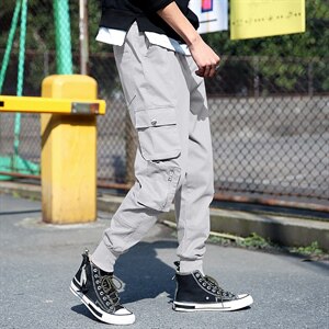 男裤子春季韩版潮流学生收口运动裤宽松休闲九分工装裤GZ02-P45