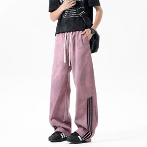 休闲裤男夏季新款港风宽松扎染工装阔腿长裤CK8203-P45图片
