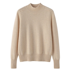 2025年秋季时尚百搭通勤简约休闲马鞍肩半高羊绒衫，女装羊绒衫，东业羊绒