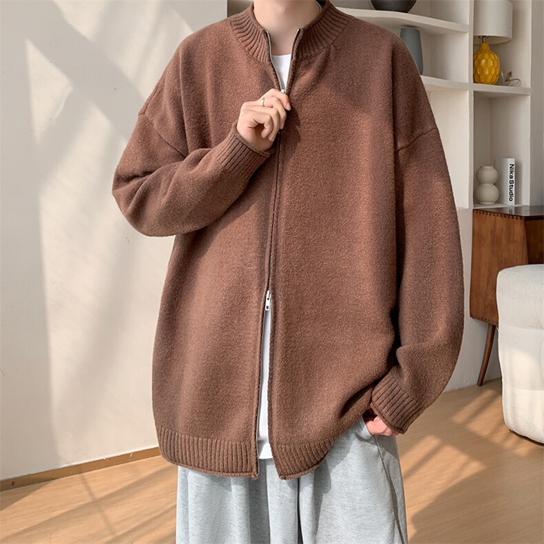 A408-M86025*秋冬重磅新款开衫纯色百搭毛衣外套P75,男装针织衫/毛衣,电商A408