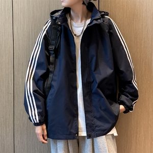 秋季潮流休闲男装连帽上衣2023新款运动夹克风衣男JK256-P48
