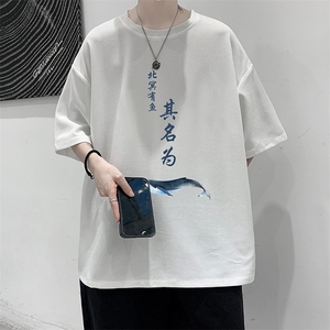HT73261-P22华夫格t恤男短袖男大码五分袖大皂风