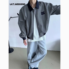 美式黑白千鸟格纹短外套男秋季新款休闲夹克潮JK727-P60，男装夹克，星座208-5