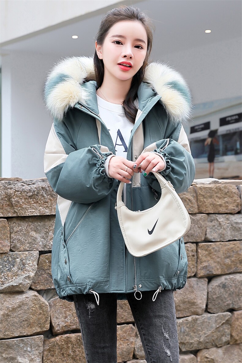 羽绒棉派克服2022年冬季时尚休闲新款女装小个子气质大毛领棉衣,女装棉衣/棉服,关键词