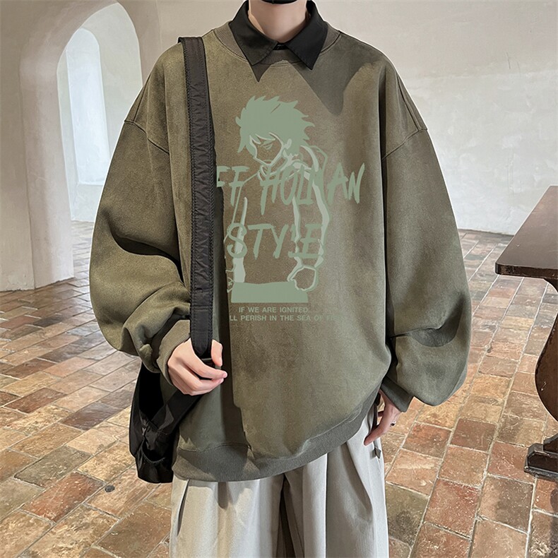 量大优可提供视频麂皮绒卫衣圆领HD019-1-LPYL4181-P30,男装卫衣,电商019-1
