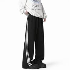 春季运动卫裤宽松直筒休闲三条杠校服裤百搭男女同款K10138/P48，男装休闲裤，星座506