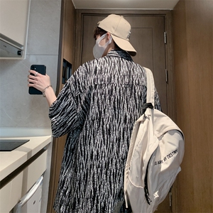 2025夏季新款港风外景冰丝薄款弹力短袖花衬衫男 618A-CS005-P45图片