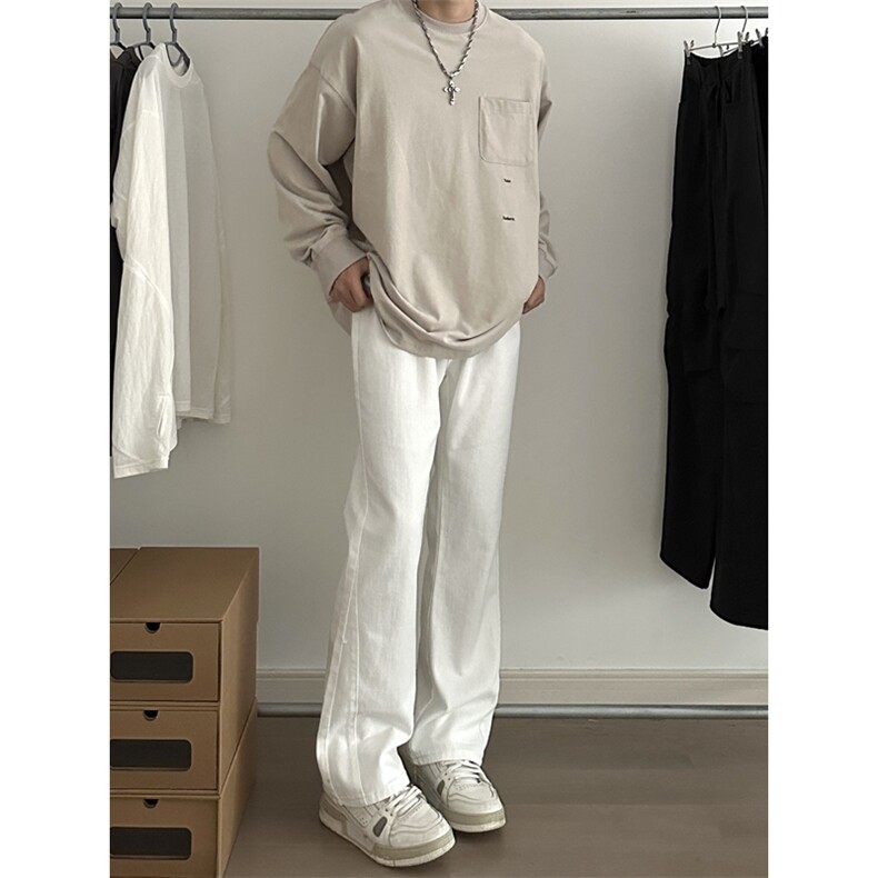 美式ins高街暗黑小众百搭喇叭裤休闲牛仔裤K2305-P55控78,男装牛仔裤,电商A062