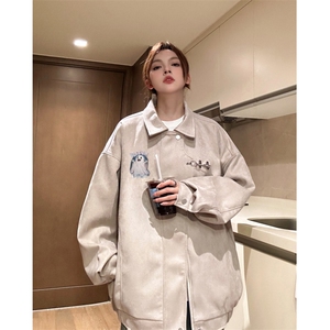 XZ809A/JPK06/P118/控138    麂皮绒美式复古烧花夹克图片