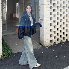 甜酷风黑色皮衣短外套女春秋2025新款爆款高级感PU夹克松弛感减龄，女装皮衣，2C057
