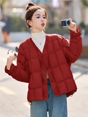 2026冬装新款简约时尚时髦拼接90绒羽绒服，女装羽绒服，美沁