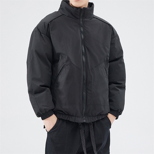 现货冬季美式休闲加厚雪山外套夹克立领纯色三防户外工装棉服