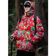 A1情侣装东北大花羊羔毛棉衣保暖防寒风汉服团队服连帽棉袄，男装棉衣，星座115A(原星座507）