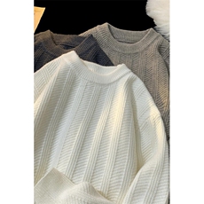 M3985-P60毛衣男士冬季宽松慵懒风日系复古线衣外套加厚简约内搭，男装针织衫/毛衣，电商D310B