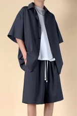 大码冰丝衬衫短裤套装DC2179上衣16-DK8492短裤15【特价】，男装牛仔裤，电商A007