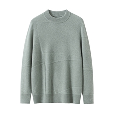 2025年秋季圆领时尚百搭通勤简约休闲羊绒男士几何圆领，男装羊绒套衫，朝思纯山羊绒