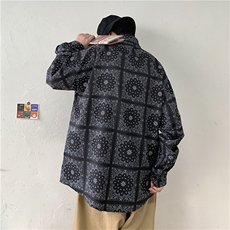 202-7-GC052021春秋季新款男士长袖衬衫男复古民族风，男装衬衫，星座1302