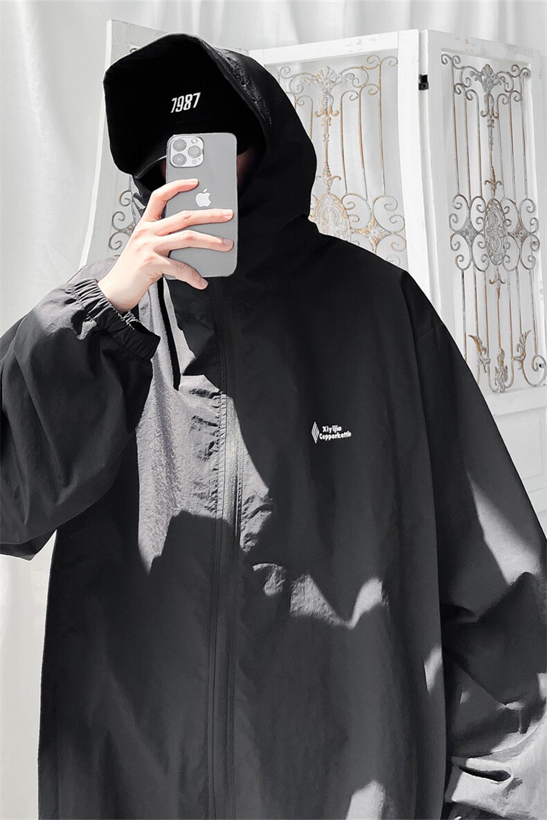 F159/P55有报告UPF50+紫外线防晒衣男个性连帽外套防晒服上衣,男装防晒衣,电商基地A050