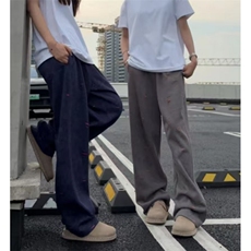 早秋款美式撞色宽松直筒休闲裤，网图-A061-AX01633-特P55，男装休闲裤，电商A061