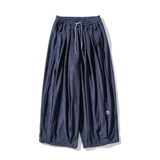白底平铺秋冬加厚大码日系复古灯芯绒阔腿休闲裤中性风K275/P70，男装休闲裤，钱塘713