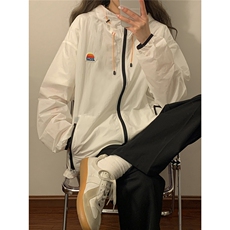 中性风黄灯撞色彩虹硅胶点缀防晒衣女潮牌防晒服男FS77001P65控88，男装夹克，星座226-1