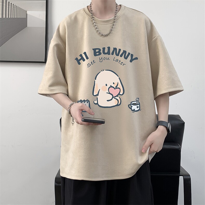 麂皮绒短袖t恤男大码半袖男 JD82314-P25图片
