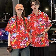 P01中性男女休闲大码花衣服polo衫宽松透气东北大花风团队服，男装Polo衫，星座115A(原星座507）